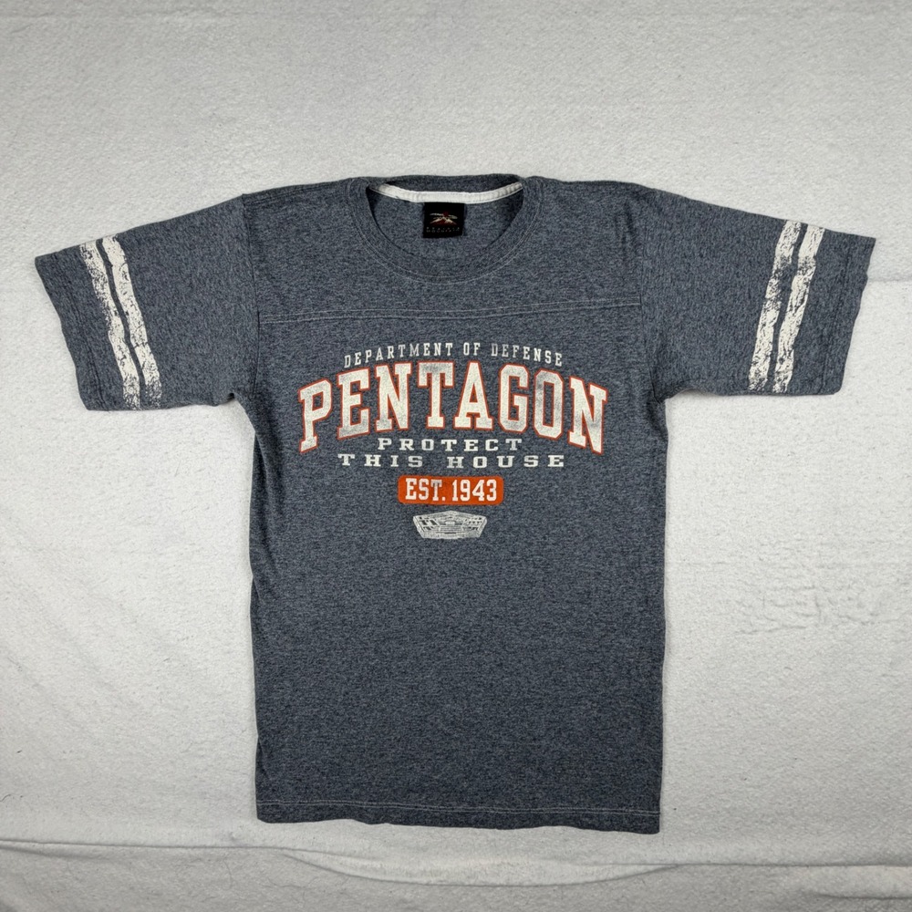 Prairie Mountain Pentagon Dept of Defense T-Shirt Gray Small Made in USA